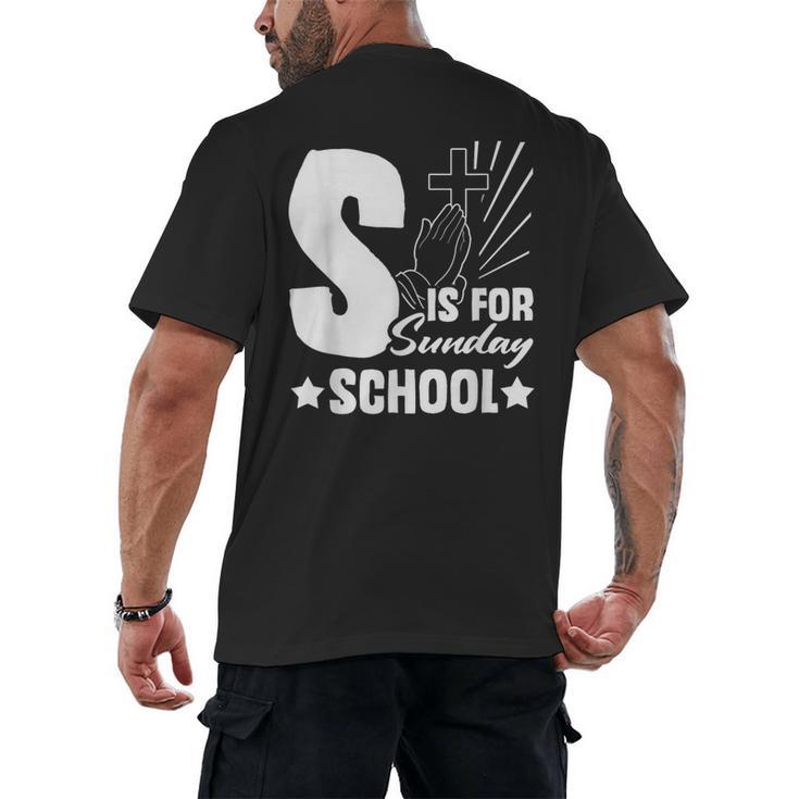 Christian Teacher S Is For Sunday School Essentials Men's Back Print T-Shirt