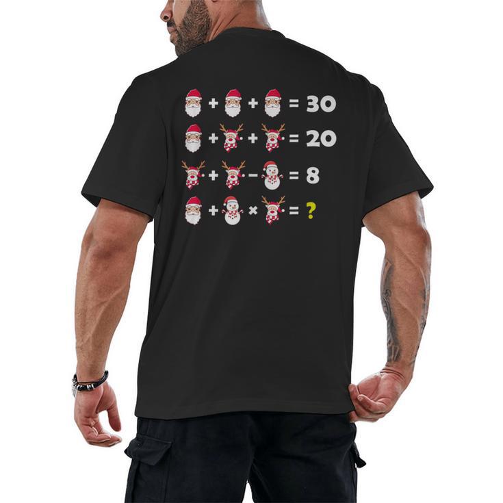 Christmas Math Quiz Teacher Equation Math Teacher Men's Back Print T-Shirt