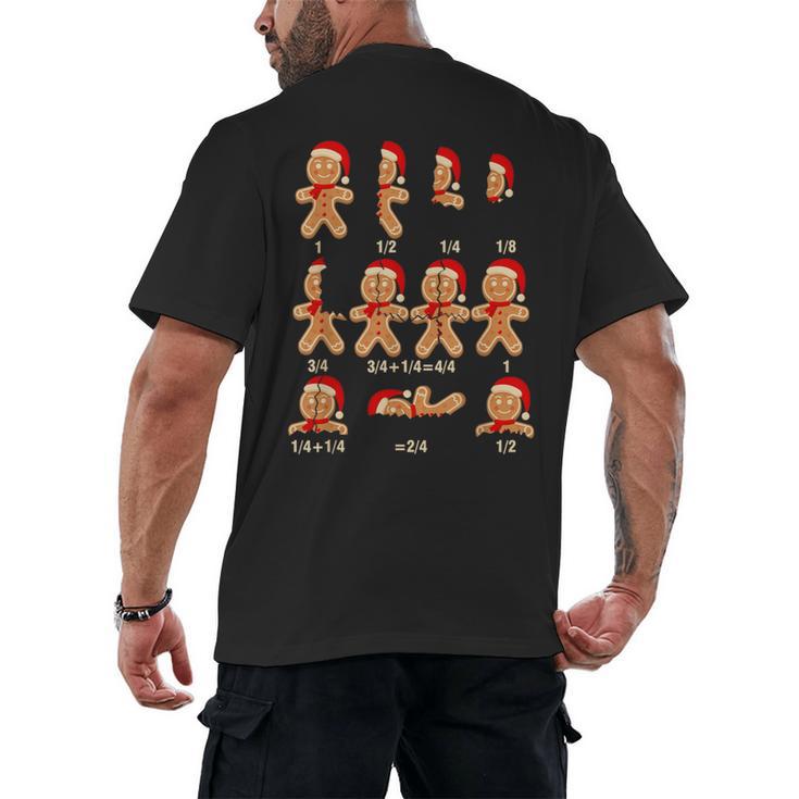 Christmas Math Teacher Equation Gingerbread With Santa Hat Men Women Men's Back Print T-Shirt