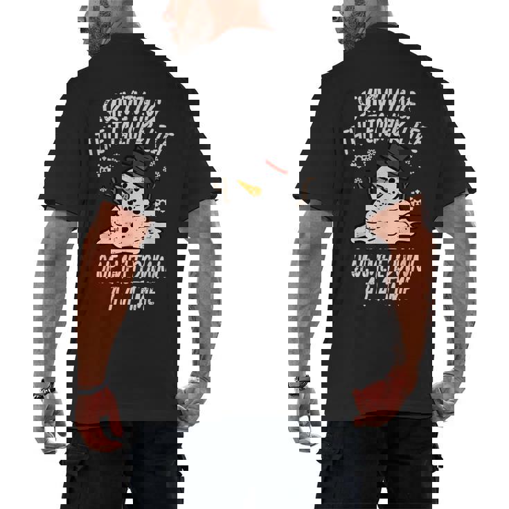 Christmas Surviving Teacher Life Meltdown Xmas Women Men Men&#x27;s Back Print T-Shirt