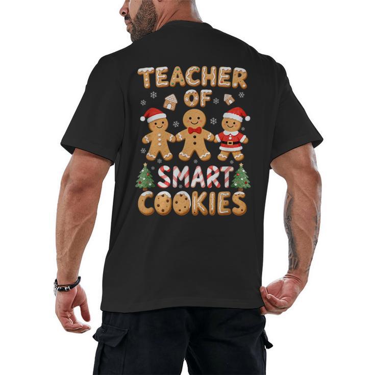 Christmas Teacher Of Smart Cookies Gingerbread Man Teaching Men's Back Print T-Shirt