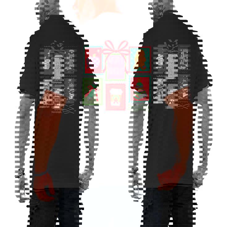 Christmas Teacher Stamps Men&#x27;s Back Print T-Shirt