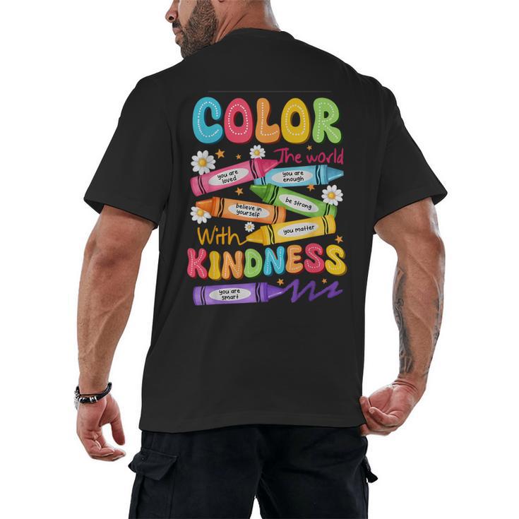 Color The World With Kindness Teachers Back To School Men's Back Print T-Shirt