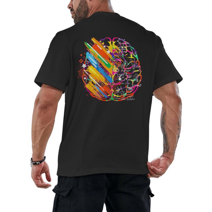 Colorful Brain Art Teacher Artist Painter Student Men's Back Print T-Shirt