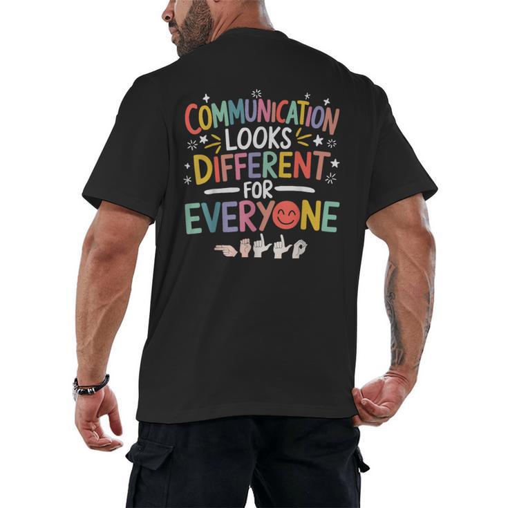Communication ASL Teacher Deaf People ASL Interpreter Men's Back Print T-Shirt