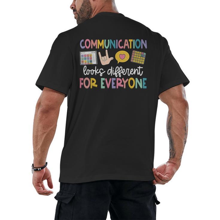 Communication Looks Different Tee Shirt Kids -Adults Teacher Animal Print Small Short Sleeve Classic Fit Crew Neck Polyester 100 Men's Back Print T-Shirt