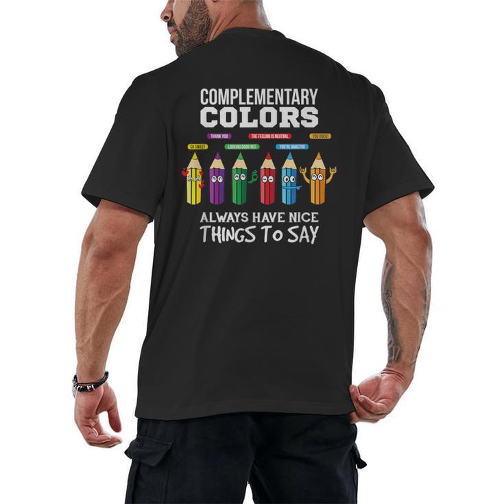 Complementary Colors Pun Artist Art Teacher T-Shirt Men's Back Print T-Shirt