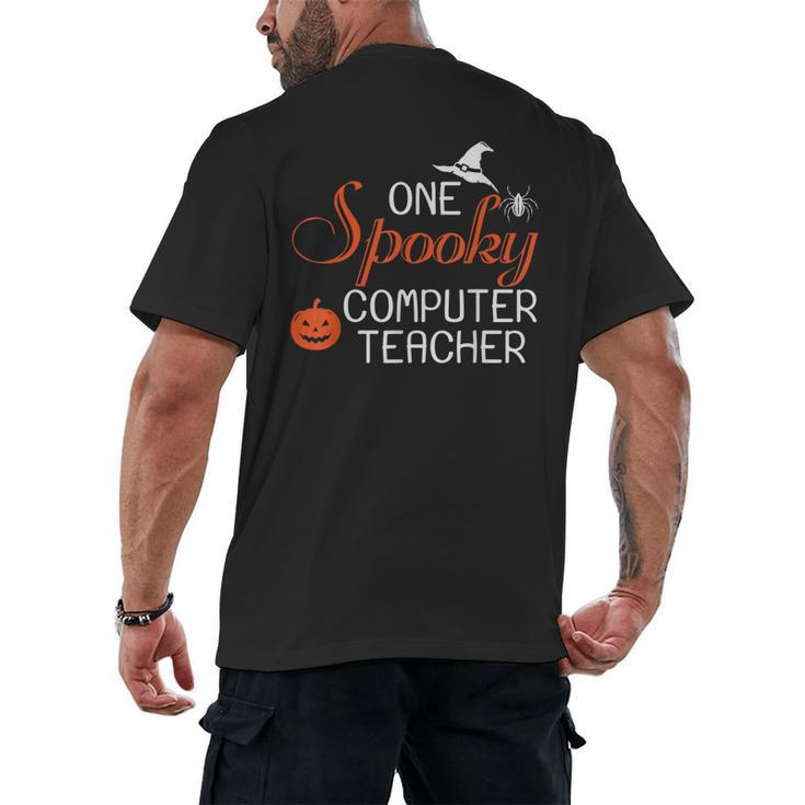 Computer Teacher Halloween Spooky Men Women Kids Men's Back Print T-Shirt