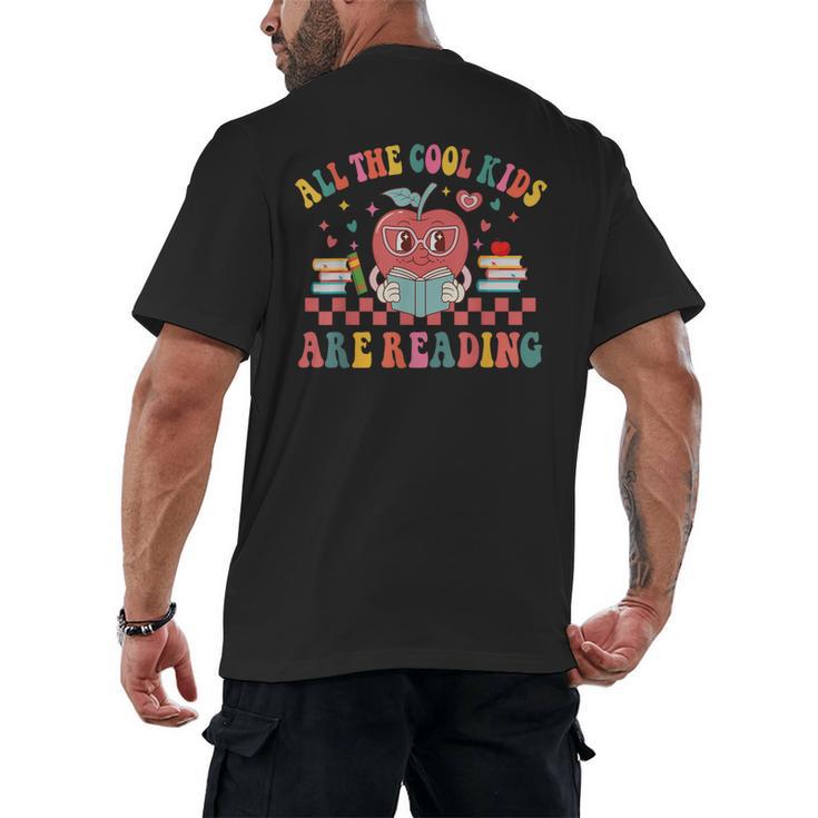 All The Cool Kids Are Reading Book Reading Teacher School Men's Back Print T-Shirt