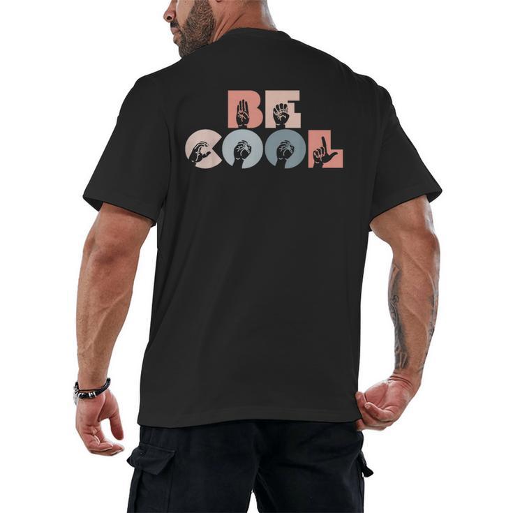 Cool Sign Language ASL Teacher Deaf People ASL Interpreter Men's Back Print T-Shirt