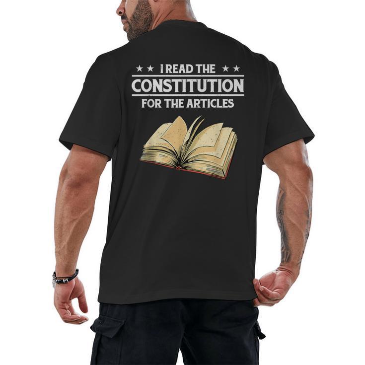 Cool History Teacher Read The Constitution For The Articles Men's Back Print T-Shirt