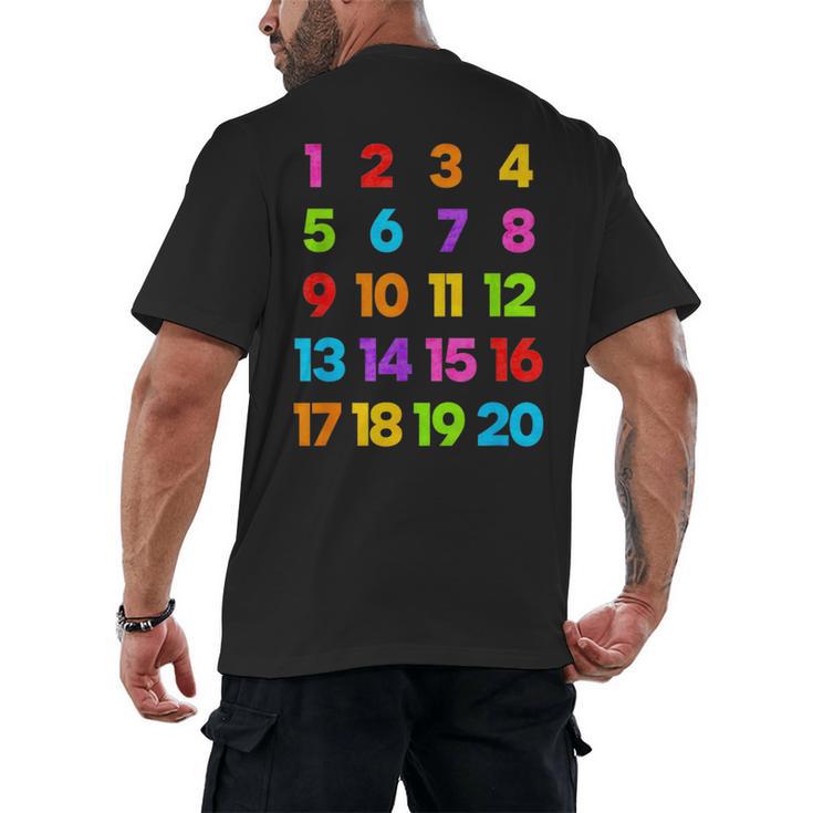 Counting 1-10 Learn To Count Number School Kids Teacher Men's Back Print T-Shirt
