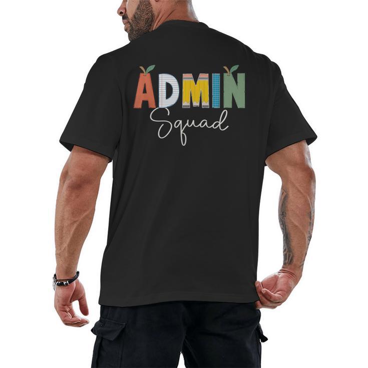 Cute Admin Squad Crew Team Back To School Teacher For Men Women Men's Back Print T-Shirt