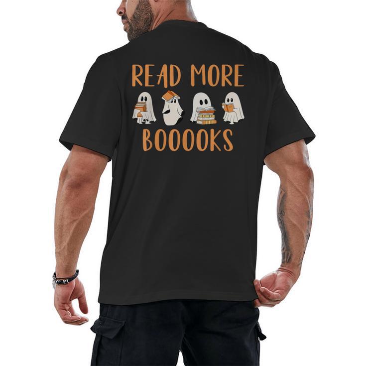 Cute Booooks Ghost Read More Books Teacher Halloween Men's Back Print T-Shirt
