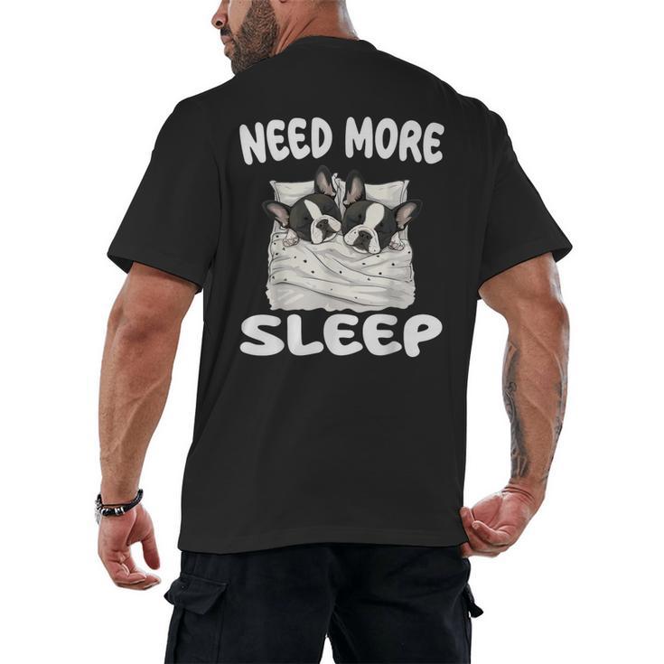 Cute Boston Terrier Need More Sleep Pajamas Nightgown Men's Back Print T-Shirt