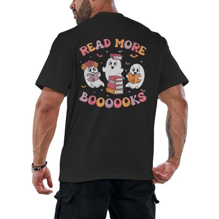 Cute Ghost Book Read More Books Teachers Halloween Men's Back Print T-Shirt