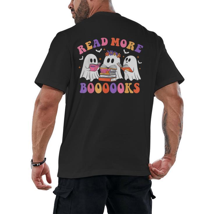 Cute Ghost Read More Books Lover Teacher Halloween Costume Men's Back Print T-Shirt