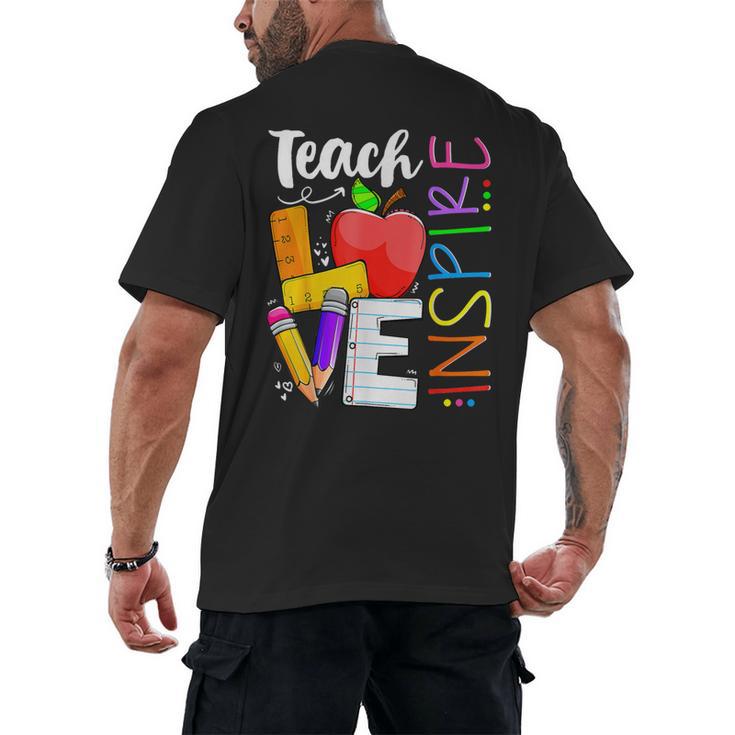 Cute Teach Love And Inspire Men Women Teacher Men's Back Print T-Shirt