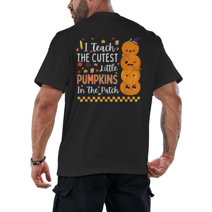 Cute Teacher Halloween For Women Men Teacher Pumpkin Men's Back Print T-Shirt