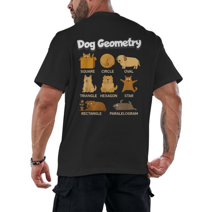 Dog Geometry Math Teacher Back To School STEM Humor Men's Back Print T-Shirt