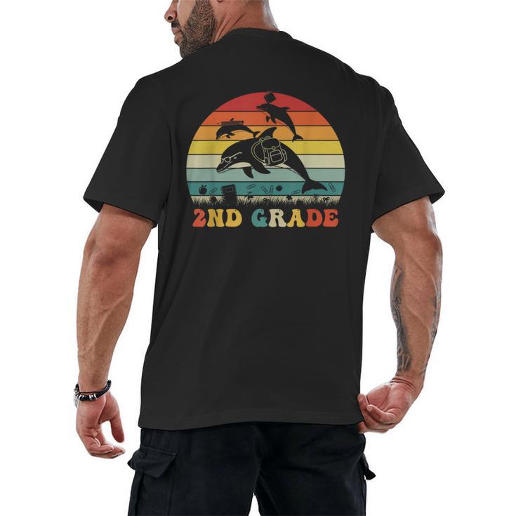 Dolphin Second Grade Back To School Teacher Student Men's Back Print T-Shirt