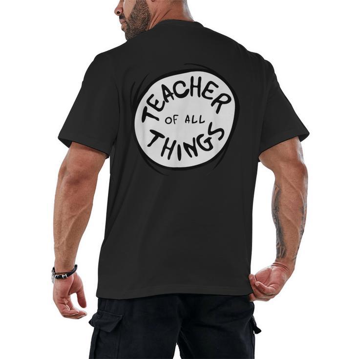 Dr Seuss Teacher Of All Things Red Emblem Men's Back Print T-Shirt