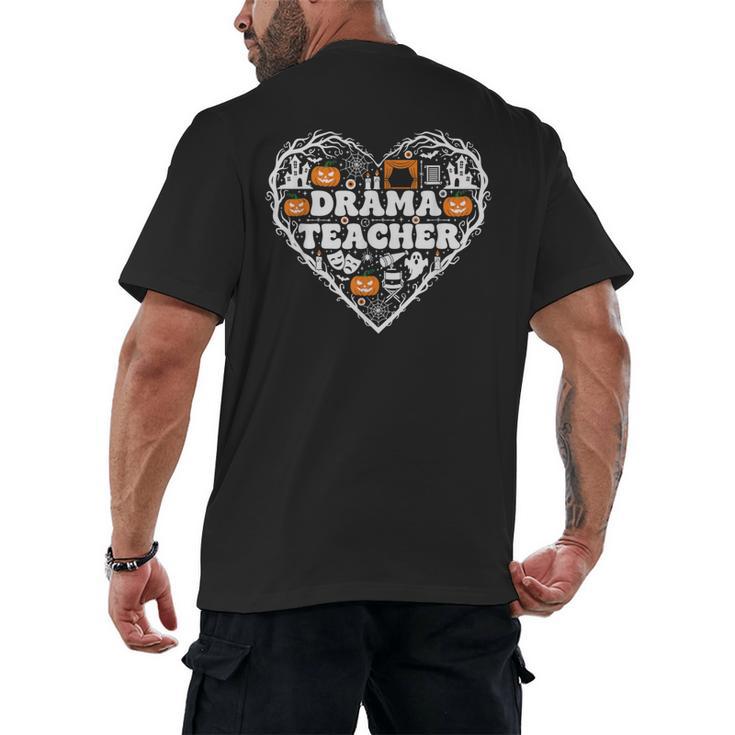 Drama Teacher Heart Pumpkin Ghost Halloween Kids Men's Back Print T-Shirt, trending gift