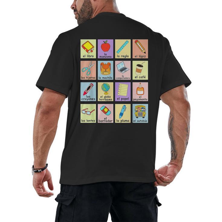 Dual Language Crew Bilingual Spanish Teacher Back To School For Men Women Men's Back Print T-Shirt