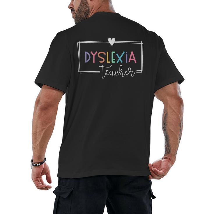 Dyslexia Awareness Therapist Reading Specialist Teacher Men's Back Print T-Shirt
