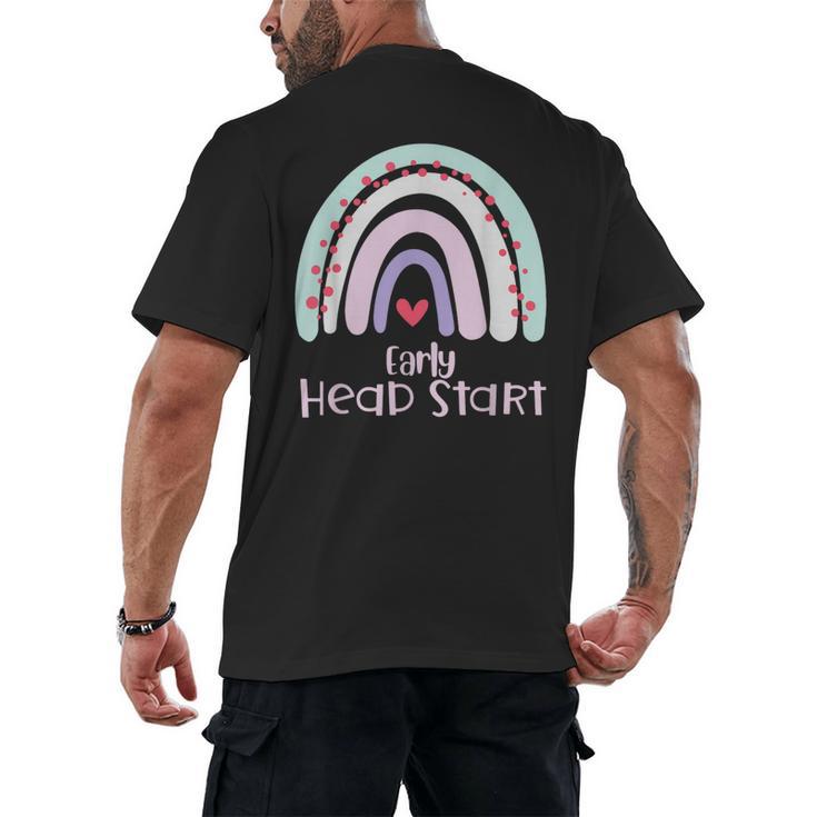 Early Headstart Cute Retro Rainbow Teachers Men's Back Print T-Shirt