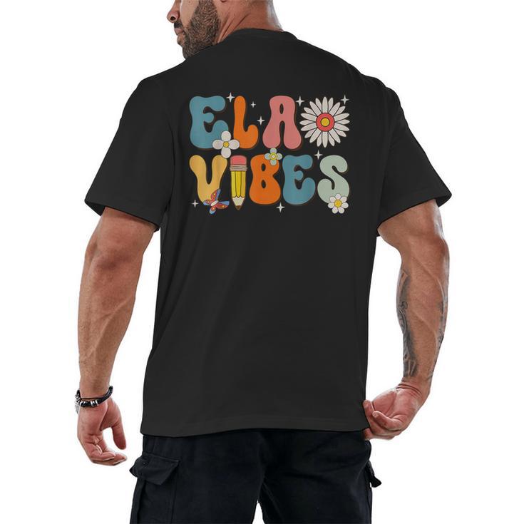 English Teacher Ela Vibes Teacher Kids First Day Of School Men's Back Print T-Shirt