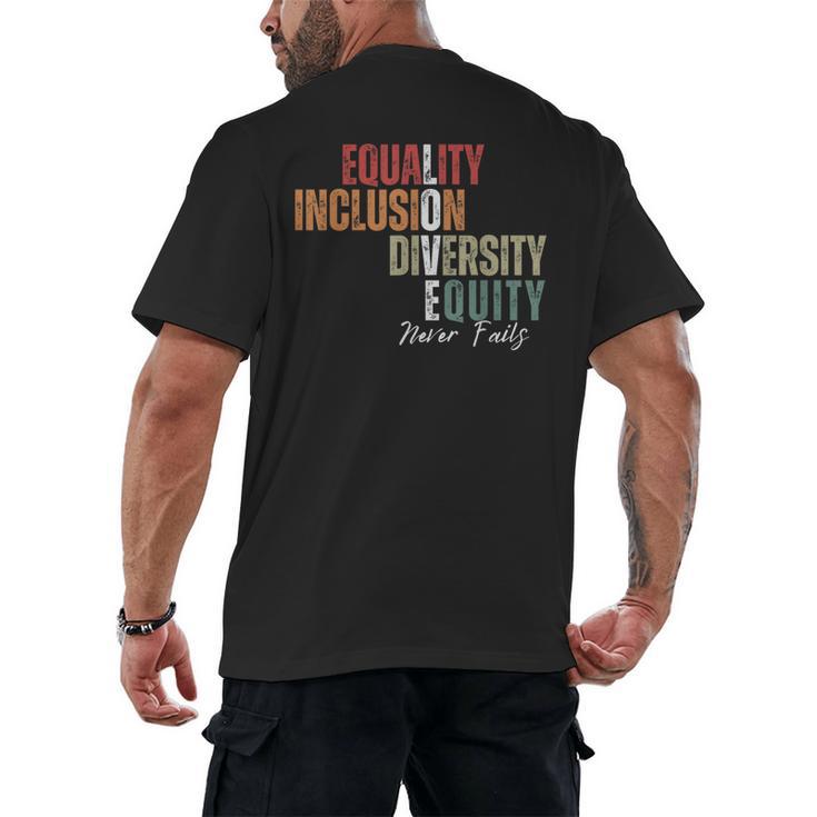 Equality Inclusion Diversity Equity Love Never Fails Teacher Men's Back Print T-Shirt