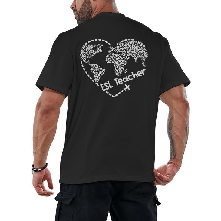 ESL Teacher ESOL Student Cute Heart Shape English Teacher Men's Back Print T-Shirt, trending gift ESL Teacher ESOL Student Cute Heart Shape English Teacher Men's Back Print T-Shirt, trending gift