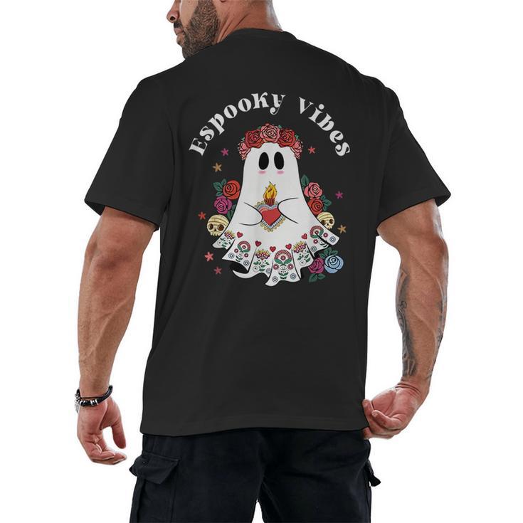 Espooky Vibes Maestra Halloween Spanish Mexican Teacher Men's Back Print T-Shirt