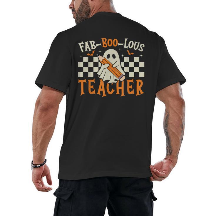 Fab Boo Lous Teacher Retro Ghost Spooky Halloween Costume Men's Back Print T-Shirt