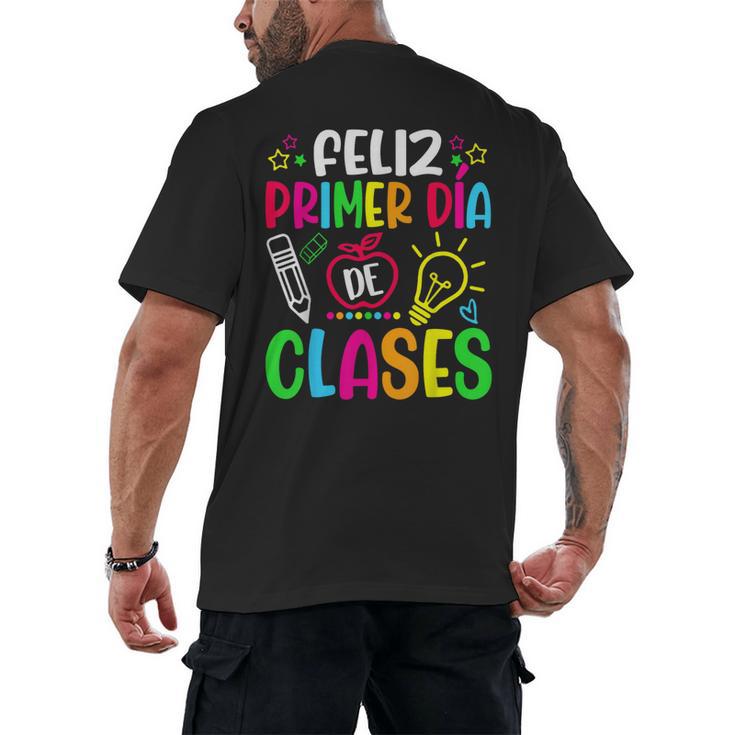 Feliz Primer Dia De Clases Kids Girl Teacher Spanish School Men's Back Print T-Shirt, trending gift Feliz Primer Dia De Clases Kids Girl Teacher Spanish School Men's Back Print T-Shirt, trending gift