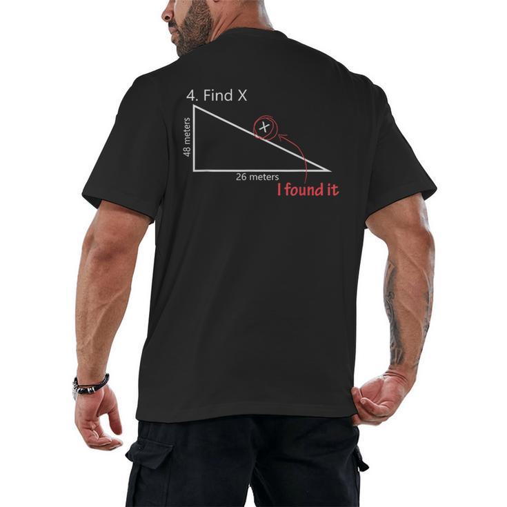 Find X Math Teacher Graphic Sarcastic Novelty Dad Joke Men's Back Print T-Shirt