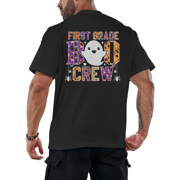 First Grade Boo Crew Teacher Student Halloween Costume Men's Back Print T-Shirt