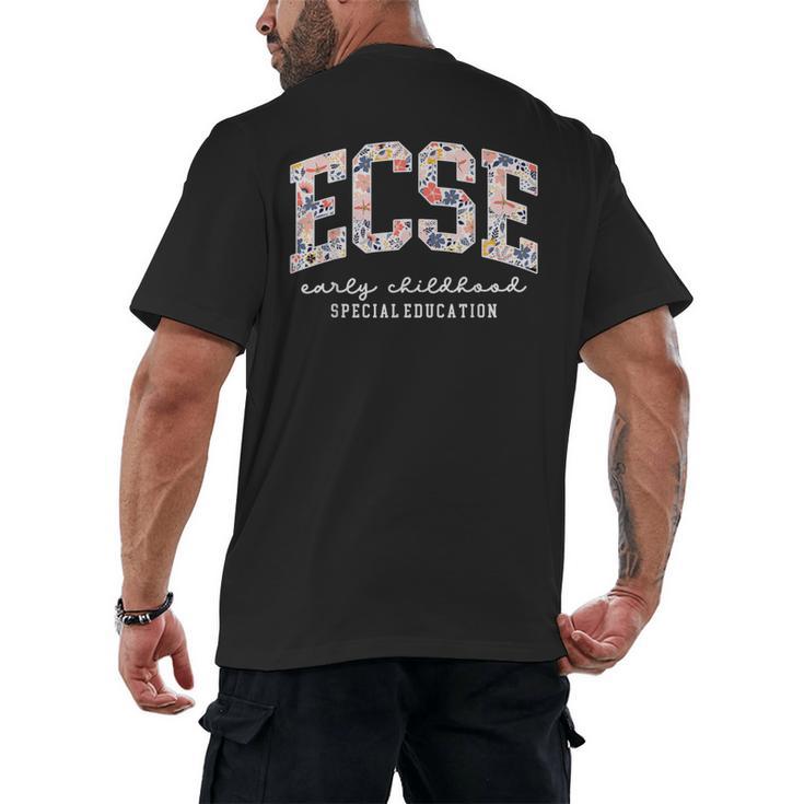 Floral ECSE Early Childhood Special Education SPED Teacher Men's Back Print T-Shirt, trending gift