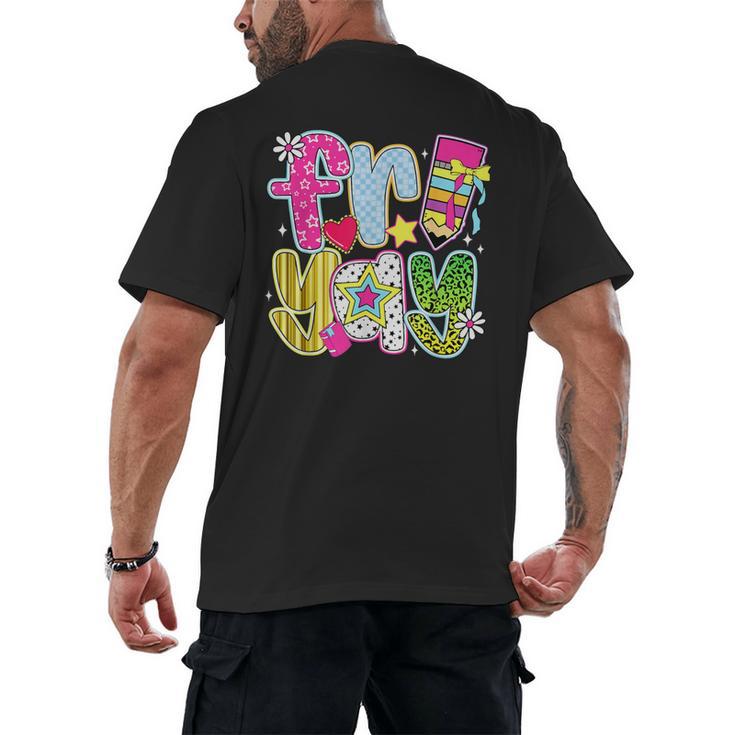 Fri-Yay Happy Friday Weekend Teacher Back To School Men's Back Print T-Shirt