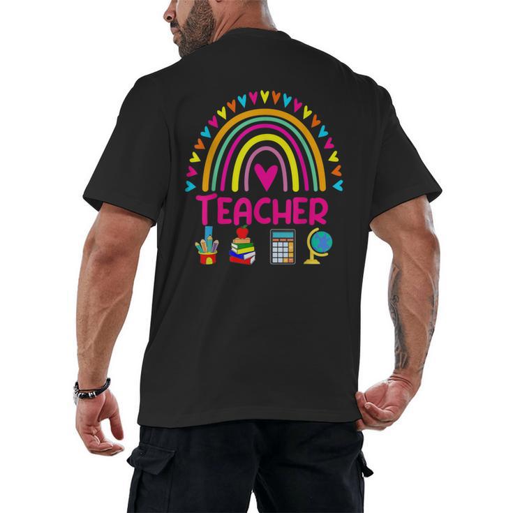 Future Kids Career Teacher Rainbow Boy Girl Graduations Men's Back Print T-Shirt