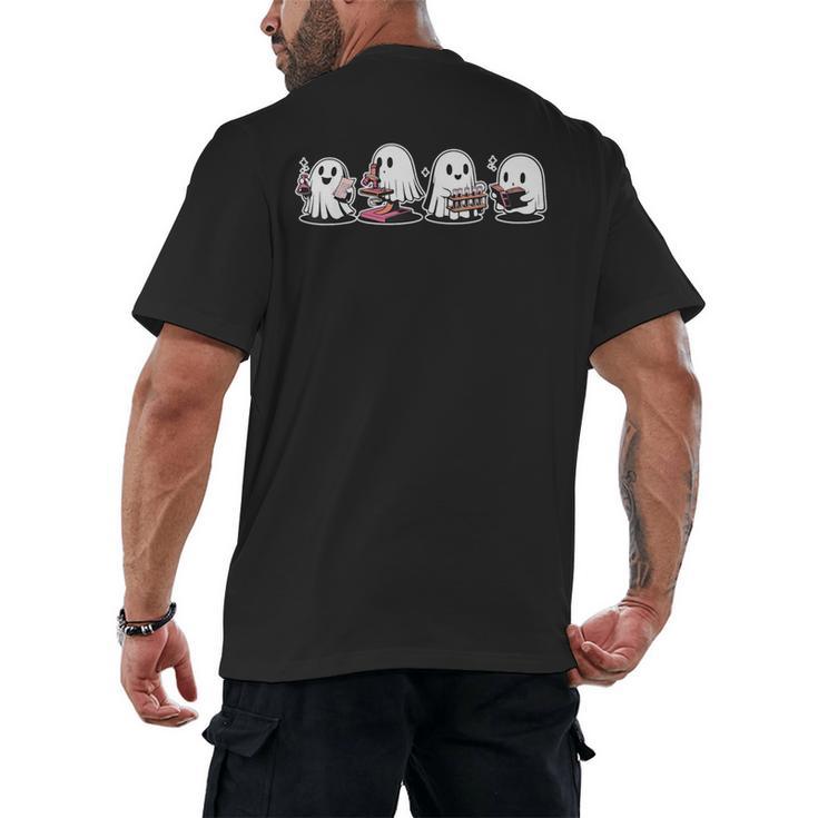 Ghost Science Teacher Chemistry Laboratory Halloween Men's Back Print T-Shirt