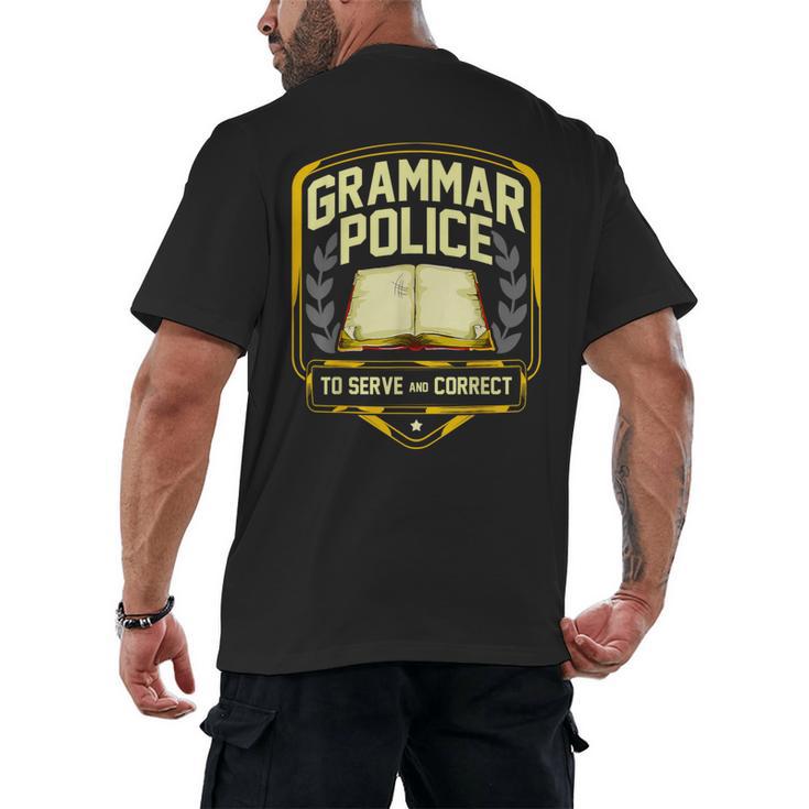 Grammar Police To Serve And Correct English Teacher Men's Back Print T-Shirt