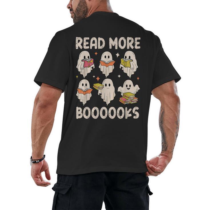 Groovy Halloween Ghost Read More Boooooks Librarian Teacher For Men Women Kids Men's Back Print T-Shirt