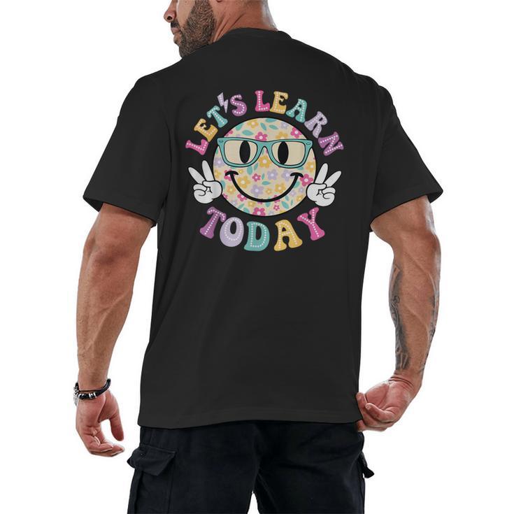 Groovy Retro Lets Learn Today Teacher Student Back To School Men's Back Print T-Shirt
