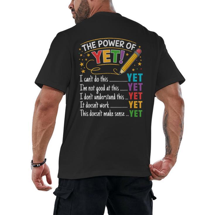 Growth Mindset Teacher Power Of Yet Inspirational Men's Back Print T-Shirt
