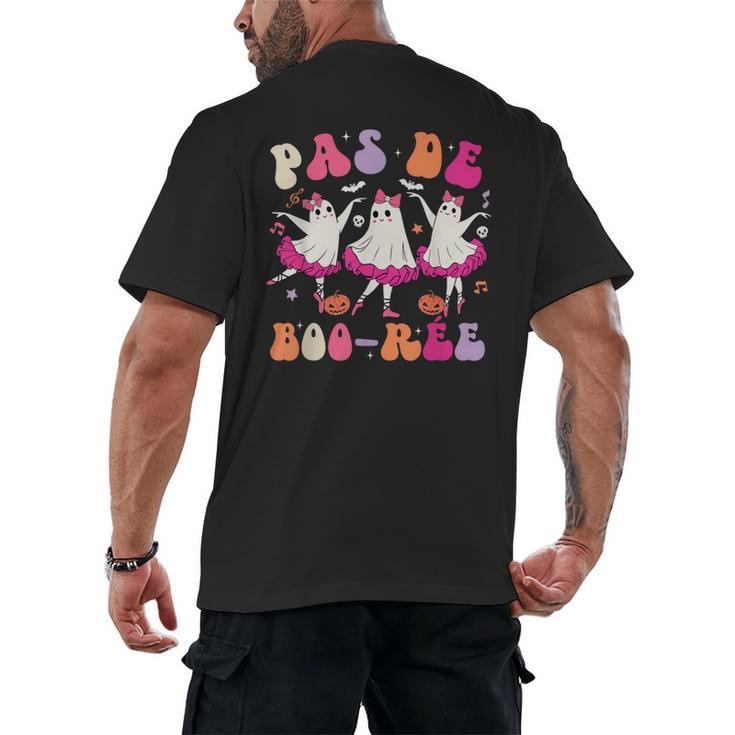 Halloween Dance Teacher Pas De Boo-Ree Ghost Ballet Dancer Men's Back Print T-Shirt