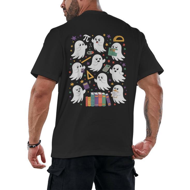Halloween Math Teacher Ghost Math Teacher Spooky Halloween Men's Back Print T-Shirt