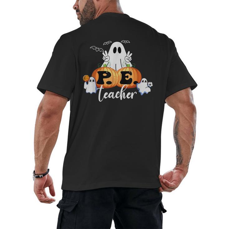Halloween PE Teacher Ghosts Pumpkins Sports Lover Men's Back Print T-Shirt