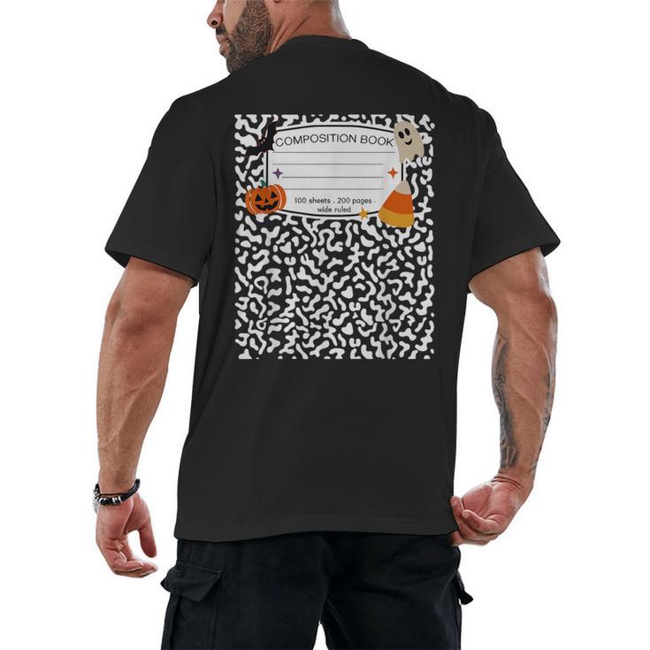 Halloween Teacher Composition Book Notebook Matching Group Men's Back Print T-Shirt